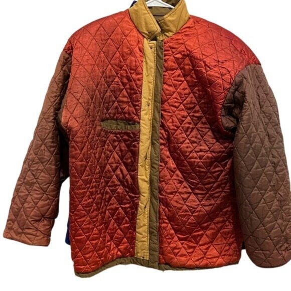 Vintage Mens Brown Utility Field Jacket With Suede Accents & Gold Button Details - Picture 11 of 12